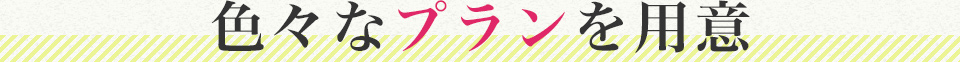 色々なプランを用意